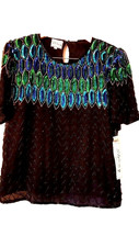 NWT STENAY WOMEN'S HAND MADE SEQUINED & BEADED 100% SILK EVENING DRESS SZ:M/L
