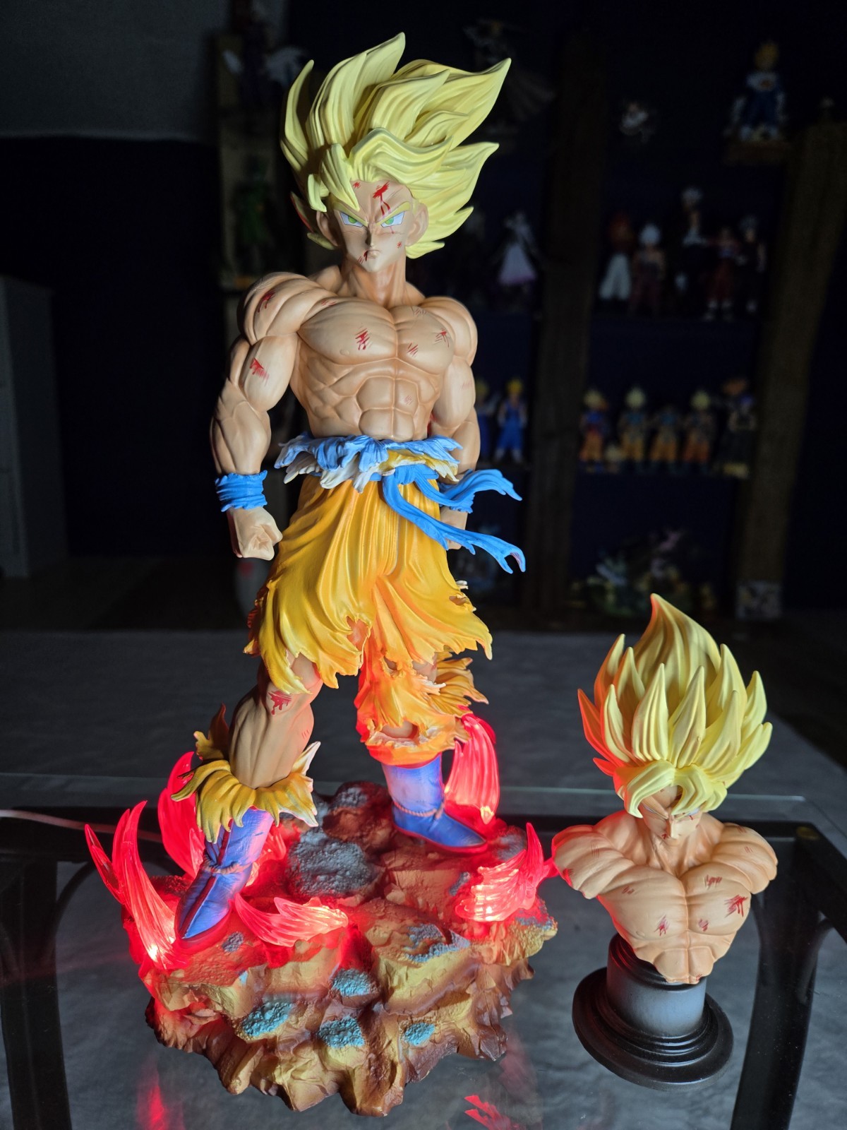Figurine statue LED Goku ssj namek DBZ - 34cm - Collection anime manga