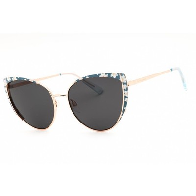Draper James Women's Sunglasses Blue Floral Metal Cat Eye Shape Frame DJ9038 454
