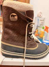Sorel Kids Waterproof Snow Boots Mid-Calf Lace-Up Brown/Black US 6
