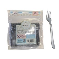 WNA RFPFK4 Reflections Petities Polybag Tasting Fork Silver Heavy Weight Plastic