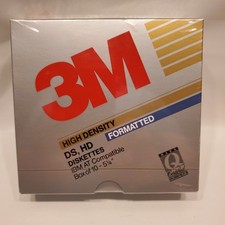 10x 3M High Density DS, HD 5-1/4" 5.25" Diskettes IBM AT Compatible NEW 1989