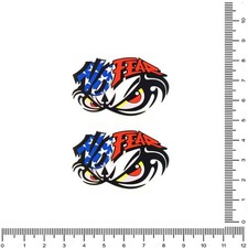 2 Pcs Classic No Fear Usa Red Eyes Vintage Motocross Stickers Decals 316