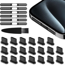 USB C Dust Plug Port Cover Protectors 20 PCS with Phone Speaker Cover Bumper Sti
