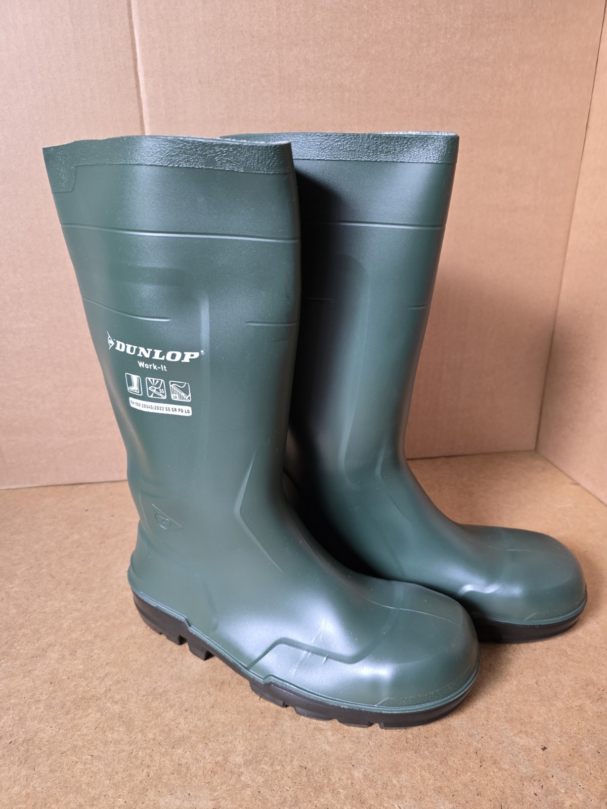 Dunlop Work-It Full Safety Wellington Green UK 6.5