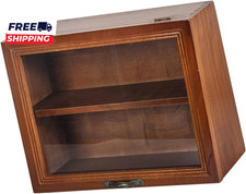 Shadow Box Display Case Wooden Cabinet for Memorabilia & Collectibles 30X23X10Cm