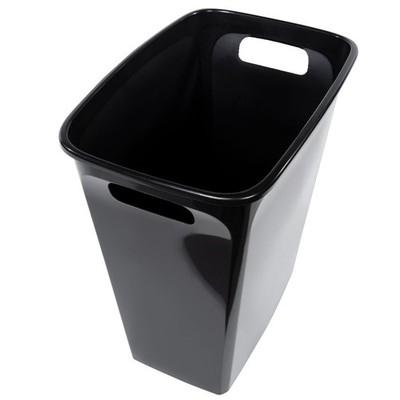8.8 Gallon Black Plastic Open Top Kitchen Trash Can Garbage Bin Bucket