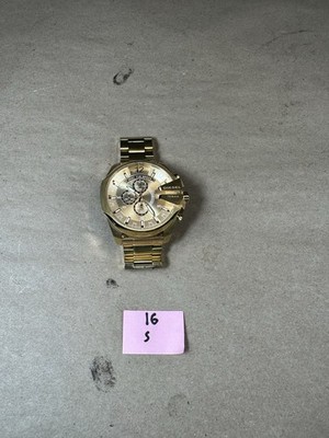 NEW DIESEL MEGA CHIEF DZ4360 CHRONOGRAPH GOLD NO BATERY SHIPS FAST!