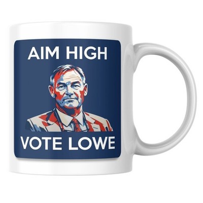 Restore Britain Aim High Vote Lowe 11oz BECHER (Grifffarbe wählbar)