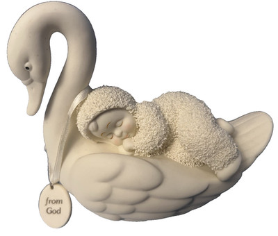 Retired Depart 56 Snowbabies Celebrations Baby on Board 795974 Porcelain Swan
