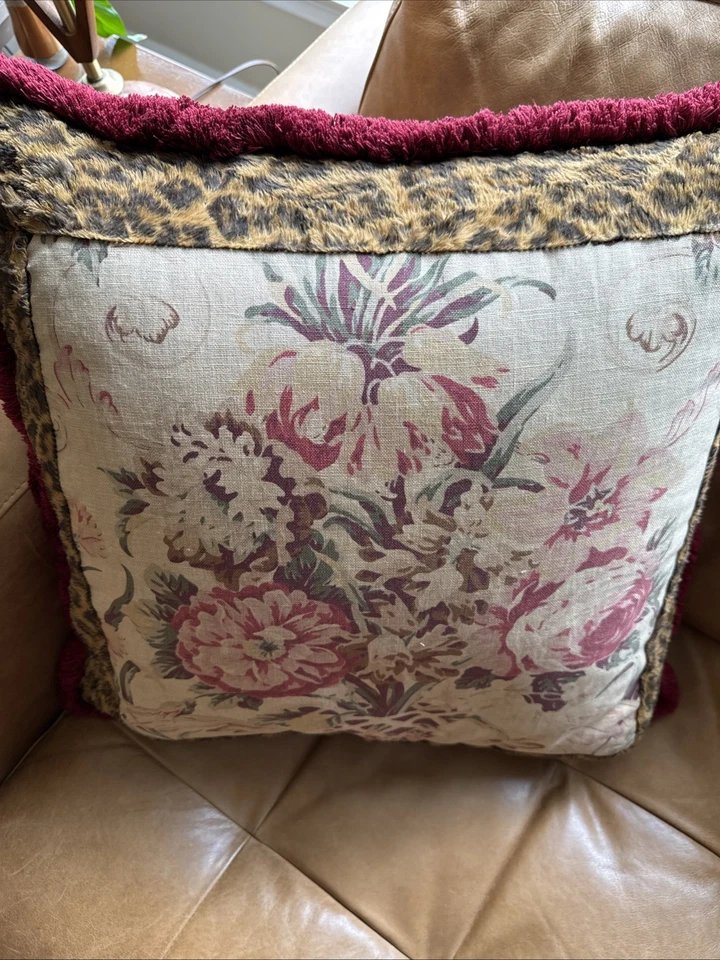 Винтажный Ralph Lauren Guinevere меха Арагон капуста роза цветочный плед подушка 22 X 22 - Изображение 3 из 4