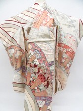Japanese Vintage Kimono Furisode Silk Made in Japan eb-1614