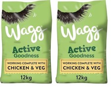 Wagg Active Goodness Complete Dry Adult Dog Food Chicken & Veg 12kg For All 2.14 per kilo
