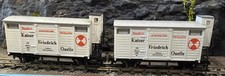 009 HOe Egger Bahn - 2 x Box Cars with Brake Cab - White