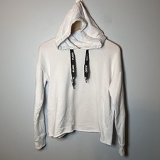 Aerie White Cropped Hooded Sweatshirt size S Oversized Fit - Great Beach Hoodie