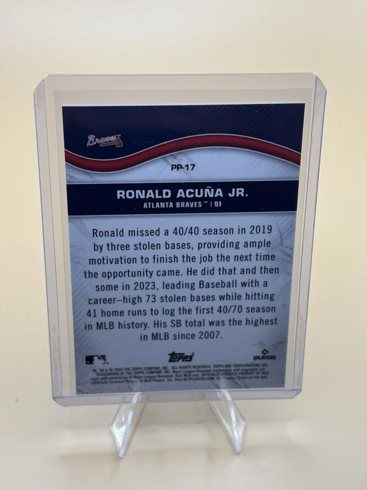 2024 Topps Pristine #PP-17 Ronald Acuna Jr Pristine Production Atlanta Braves - Image 2 of 2