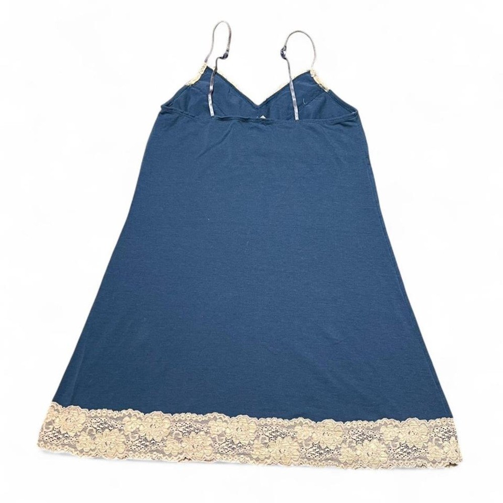 Blue and cream lace trim cami slip dress | eBay
