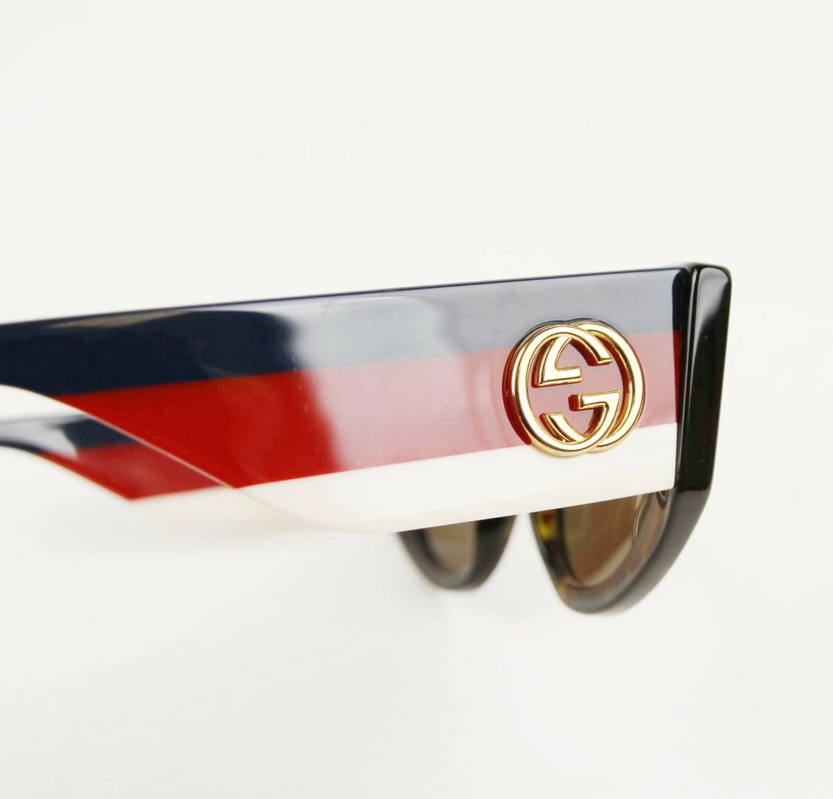 New Gucci Havana Oversize Cat Eye Acetate Sunglasses Sylvie