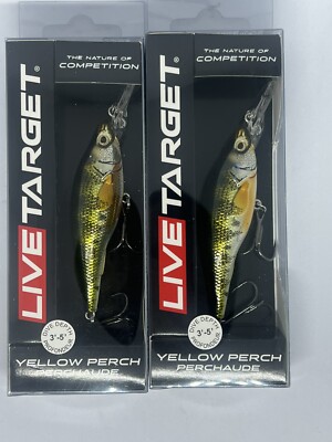 LiveTarget Yellow Perch Perchaude Metallic Gloss Lot of 2