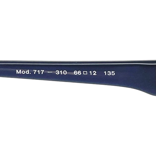 NOS vintage JAGUAR 717 "Leather" sunglasses - RARE - 1980s Italy - Large - Blue - Bild 8 von 9