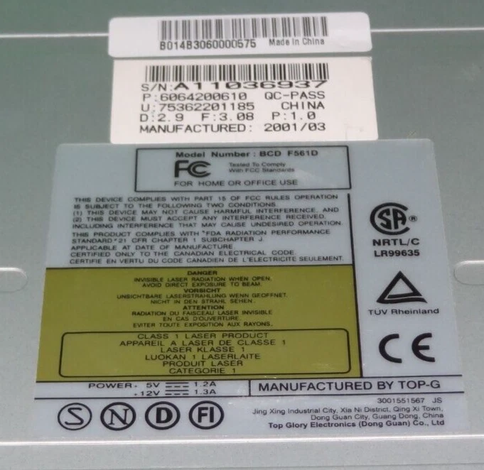 TOP-G BCD F561D 52x Max IDE Internal CD-ROM Drive Unit - Image 2 of 3