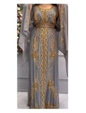 New Wedding Dress Very Fancy Long Gown Moroccan Dubai Kaftans Farasha Abaya