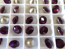 24 New Swarovski XIRIUS Rhinestones 45ss Amethyst/foiled. #1088
