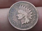 1869 Indian Head Cent Penny- Fine Details