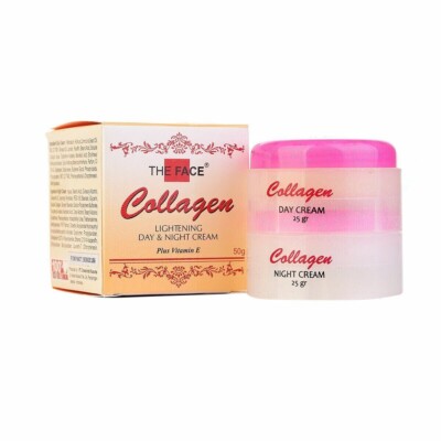 THE FACE Day + Night Cream Collagen Vitamin E Anti Aging Skin Elasticity Ori!!