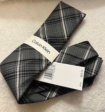  15 Calvin Klein Mens Modern Tie Small Plaid Silk Blend WAS 69.50 NEW with TAG