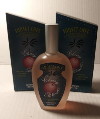 2X SUNSET CAFE CHERRY BOMB PERFUME, 1.7 OZ EDP SPRAY~ RARE ~HTF ~NEW IN BOX