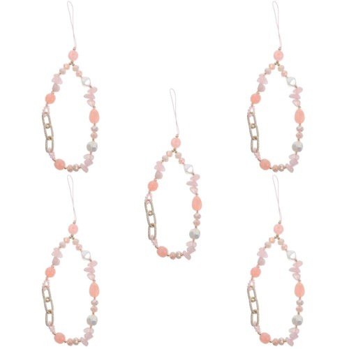 5 Count Perlen Telefonkette Fräulein Büro Telefongurt Charme Lanyard - Zdjęcie 9 z 12