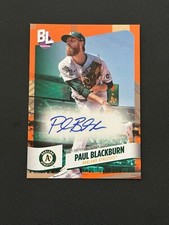 PAUL BLACKBURN Athletics 2024 Topps Big League BEO-PBL A's Electric Orange Auto