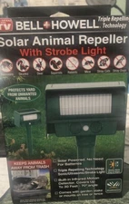 Bell Howell Solar Animal Repeller With Strobe Light - Motion Act As Seen On TV