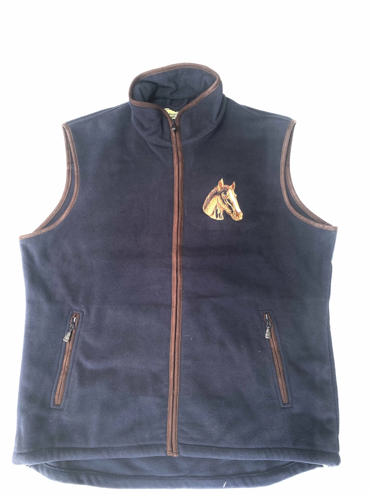 Hoggs of Fife Mens Woodhall Equestrian Fleece Horse Crest Gilet Bodywarmer