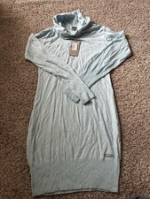 Bench Womens Light Blue Long Sleeve Crowl Neck Sweater Dress Size Small Casual