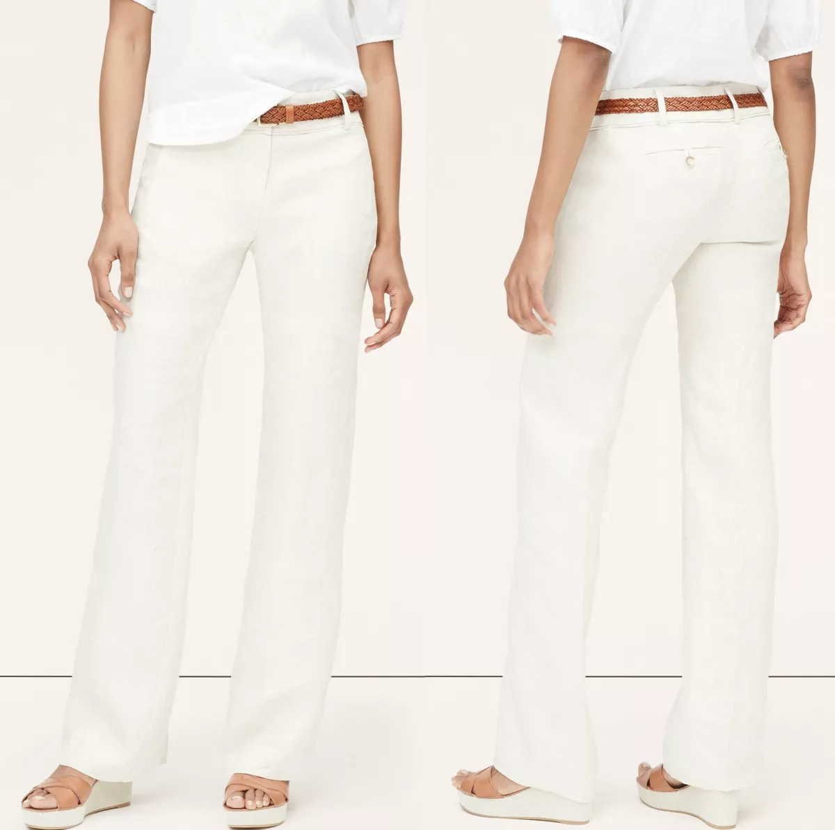 NWT Ann Taylor LOFT Linen Trousers Pants Julie Fit Size 2 eBay