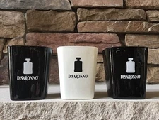 DiSaronno Amaretto Black/White Square Cocktail Drink Glasses Set of 3