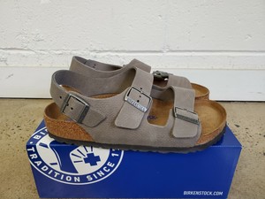 gray birkenstock sandals