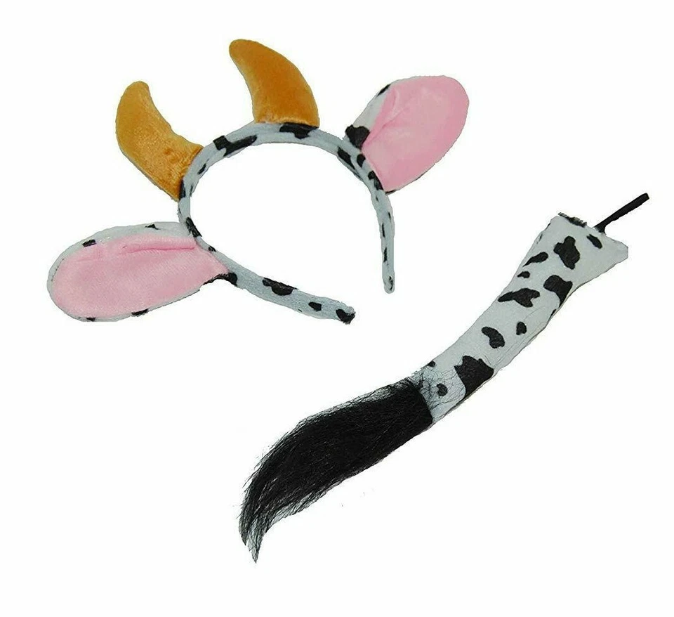 ALLSORTS ACCESSORIES Cow Horns Ears and Tail Fancy Dress Outfit Costume Farm Animals