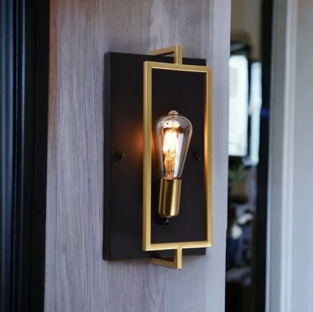 APPLIQUEM DA MURO E27 MAX90W NERO BRONZO 220V DA INTERNO LAMPADA A VISTA - Immagine 3 di 4