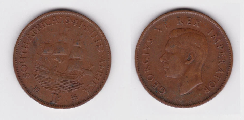 1 Penny Bronze Münze Südafrika 1941 König Georg VI. (156731) - Bild 1 von 1