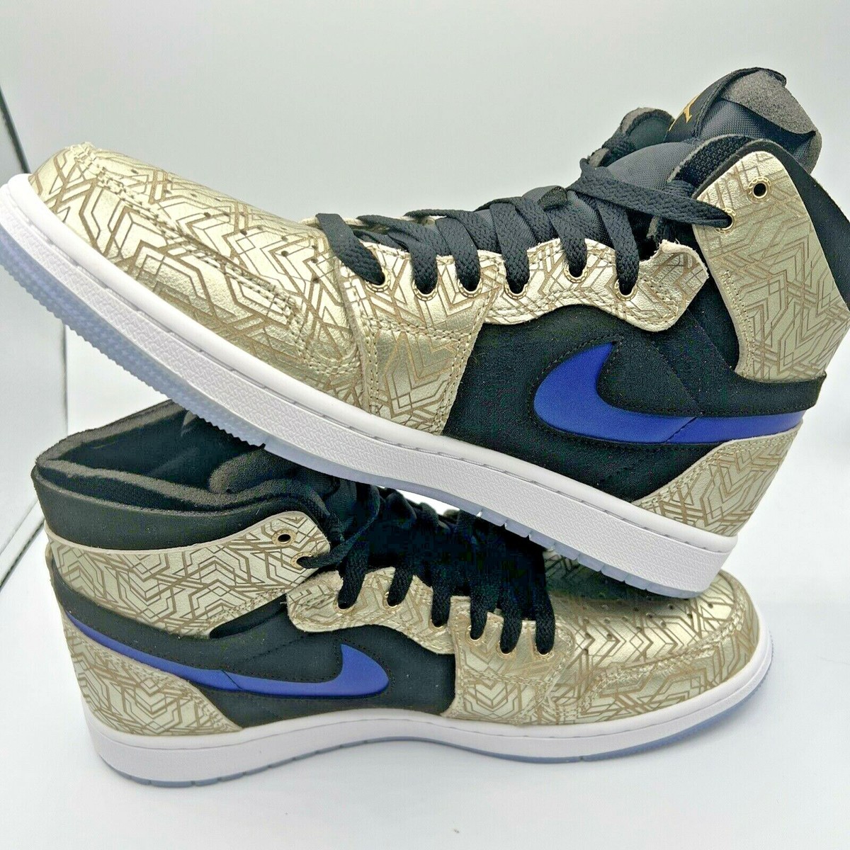 Jordan 1 Zoom Air CMFT GC Size 10.5 Gold Laser Concord Black 