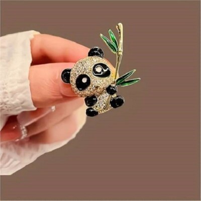 Broche Chat Dorée Et Strass - Bijou Fantaisie élégant Sans Marque