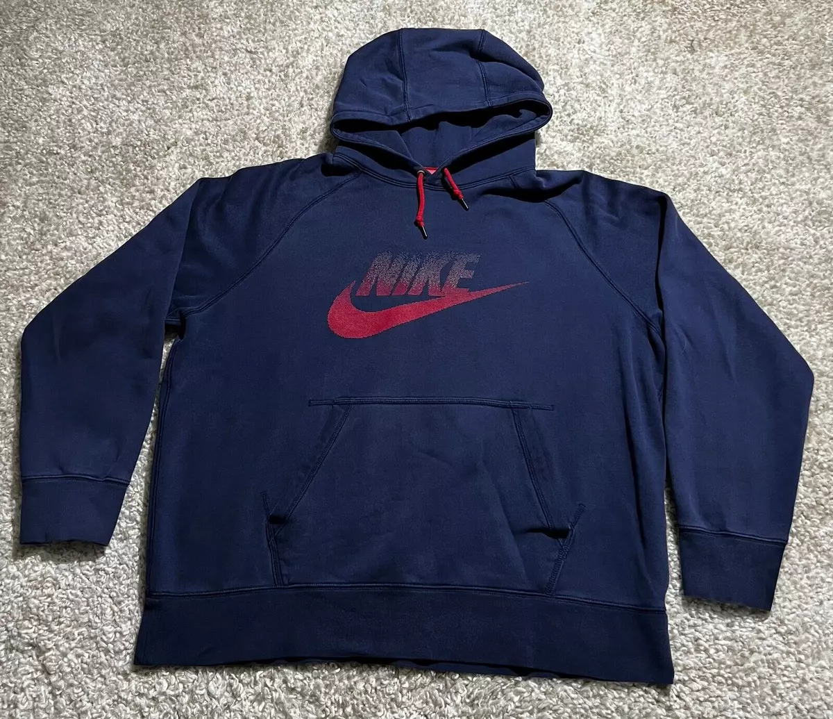 Grey nike hoodie red logo hot sale