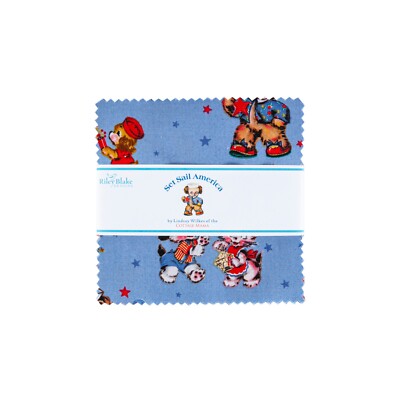 ''Set Sail America'' by Lindsay Wilkes for Riley Blake 5'' stacker, 42 precuts