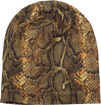 Beanie Mütze Schlange Python Muster Glitzer Look, Snake Slouch Longbeanie Damen