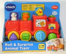 VTech ROLL & SURPRISE ANIMAL TRAIN 6-36 Mos Baby Toy Sounds 51100 NISB RARE I