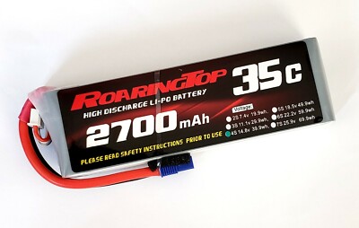 RoaringTop LiPo Battery 35C 2700mAh 4S 14.8V with EC3 Plug