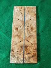 Extra Long Maple Burl Knife Scales   Bookmatched Pair   9  x 2  x 3/8  